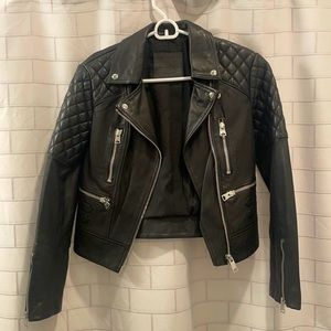 ALL SAINTS Leather Moto Jacket, Size US 2
